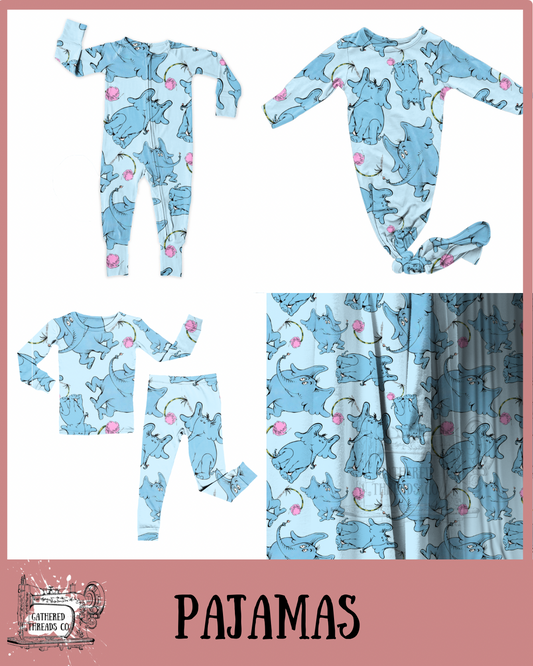 Elephants Ribbed Pajamas