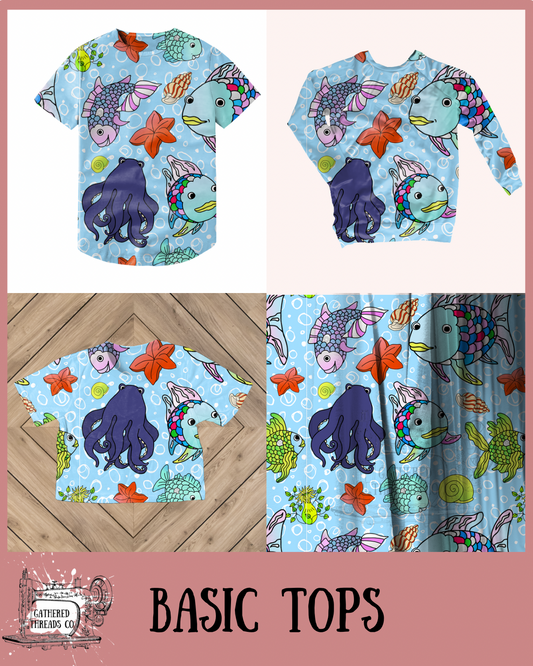 Rainbow Fish Basic Tops