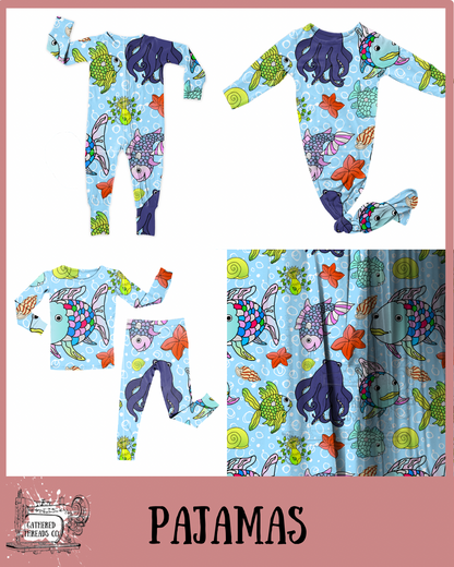 Rainbow Fish Ribbed Pajamas