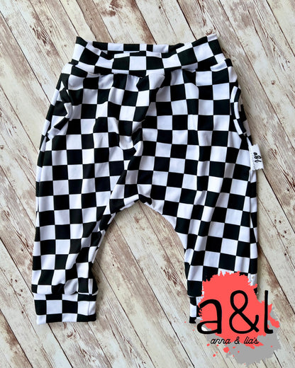 Checkered Harem Style Short pants (No Diaper Sizing)