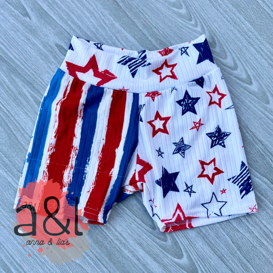 Size 5 Bike Shorts Stars & Stripes (Kids Size) *RTS