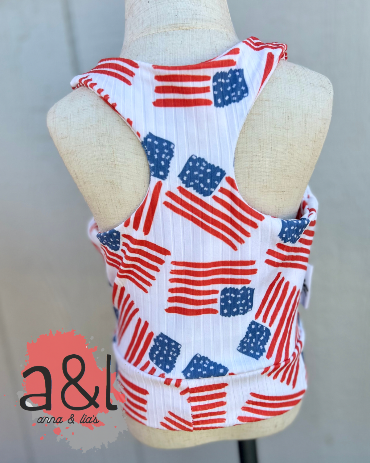 US Flag Racerback Tank Girls xs *RTS