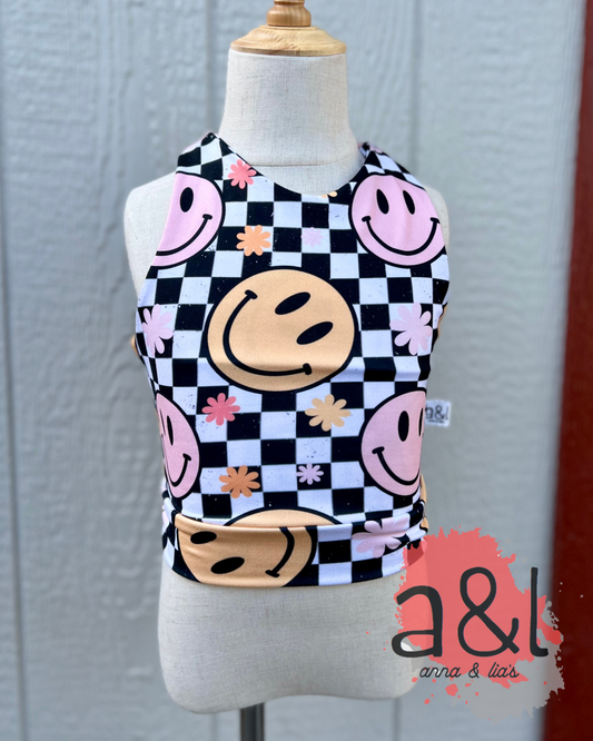 Checkered Racerback Tanks (cropped)