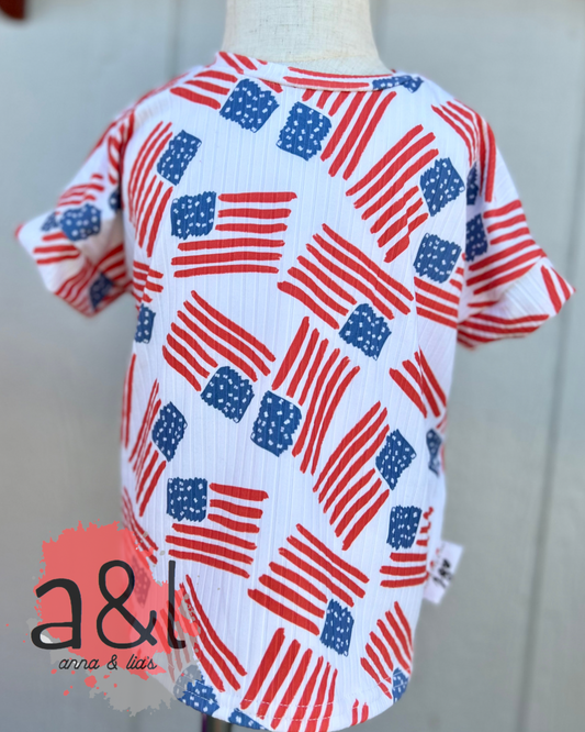 BF US Flag Boxy Tee 18-24M *RTS