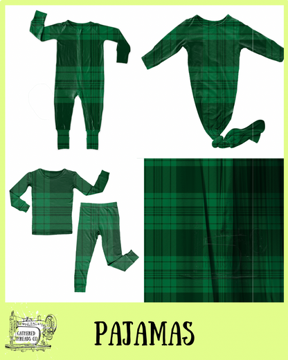 Emerald Plaid  Ribbed Pajamas