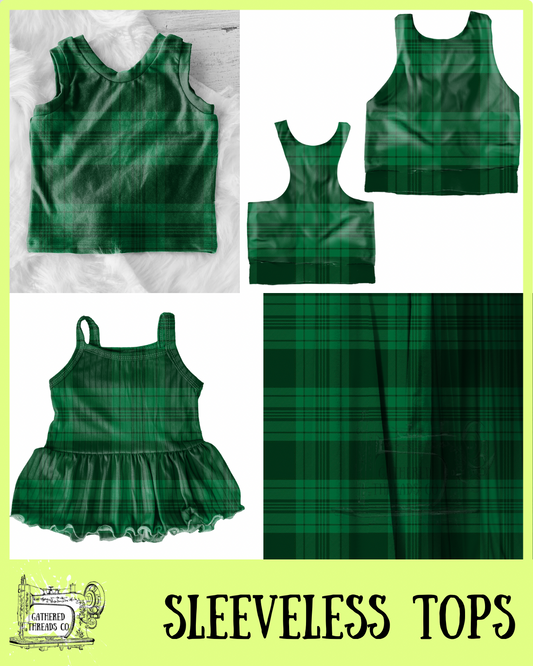 Emerald Plaid  Sleeveless Shirts