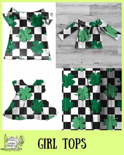 Shamrock Checkers Girl Tops