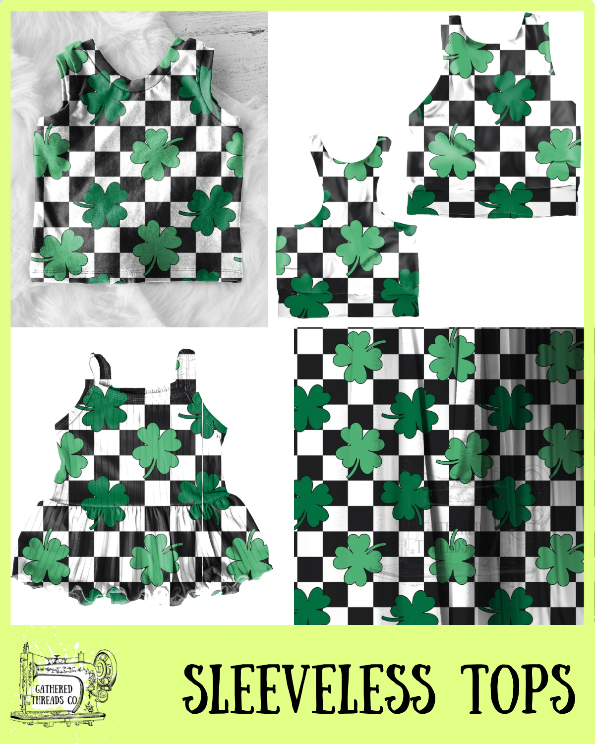 Shamrock Checkers Sleeveless Shirts