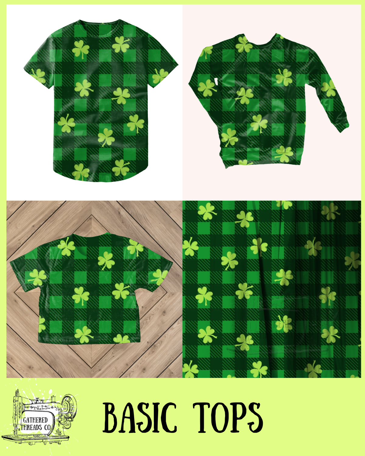 Clover Plaid  Basic Tops