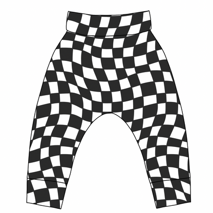 Checkered Harem Style Short pants (No Diaper Sizing)