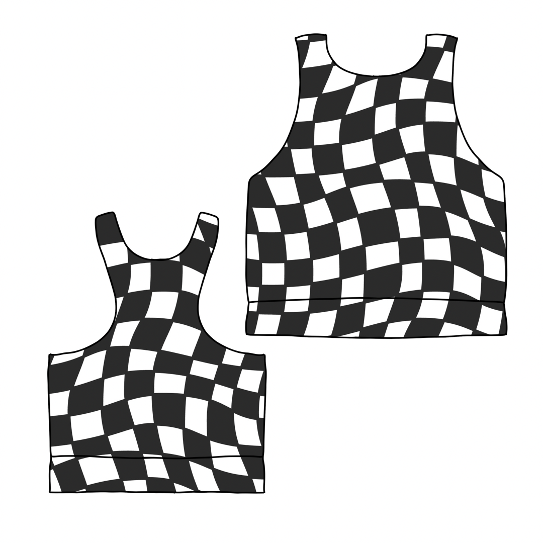 Checkered Racerback Tanks (cropped)