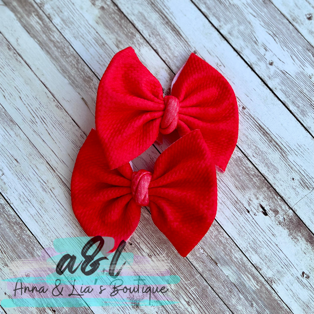 Not so Solid Red Bows 5inch *RTS