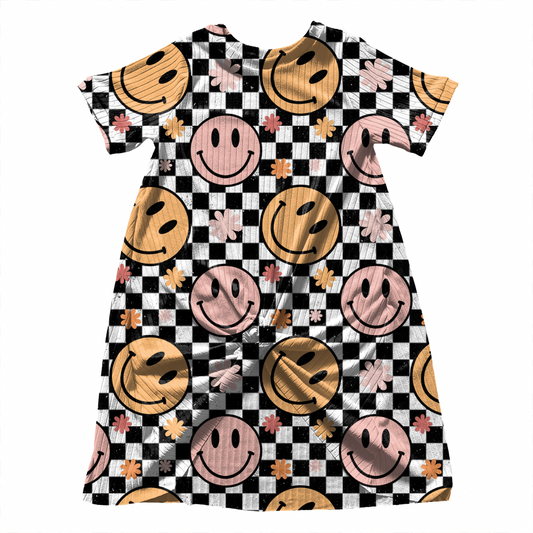 Checkered T-Shirt Dress