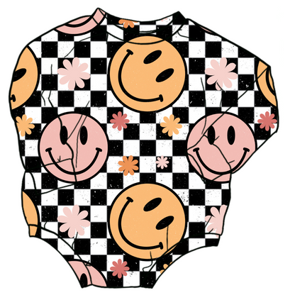 Checkered Sweater Romper