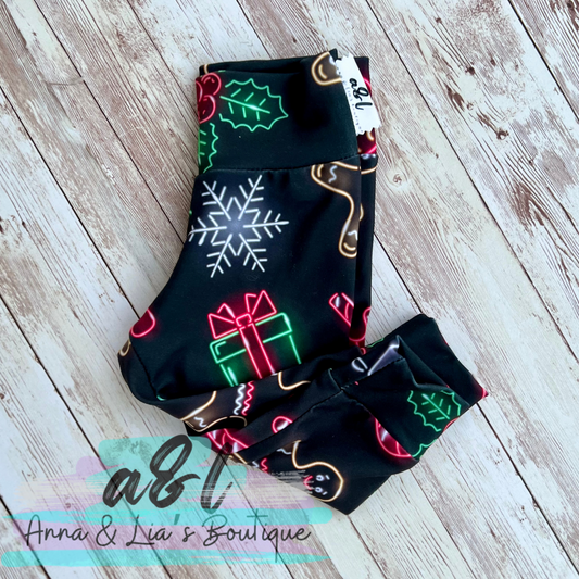Neon Christmas Leggings 0-3m *RTS