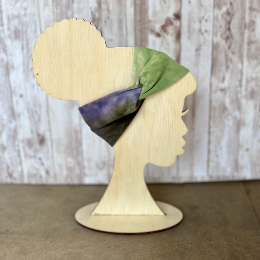 Green/Purple TieDye Faux Knot Adult Headband *RTS