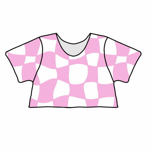 Checkered Boxy Fit Lounge Crops