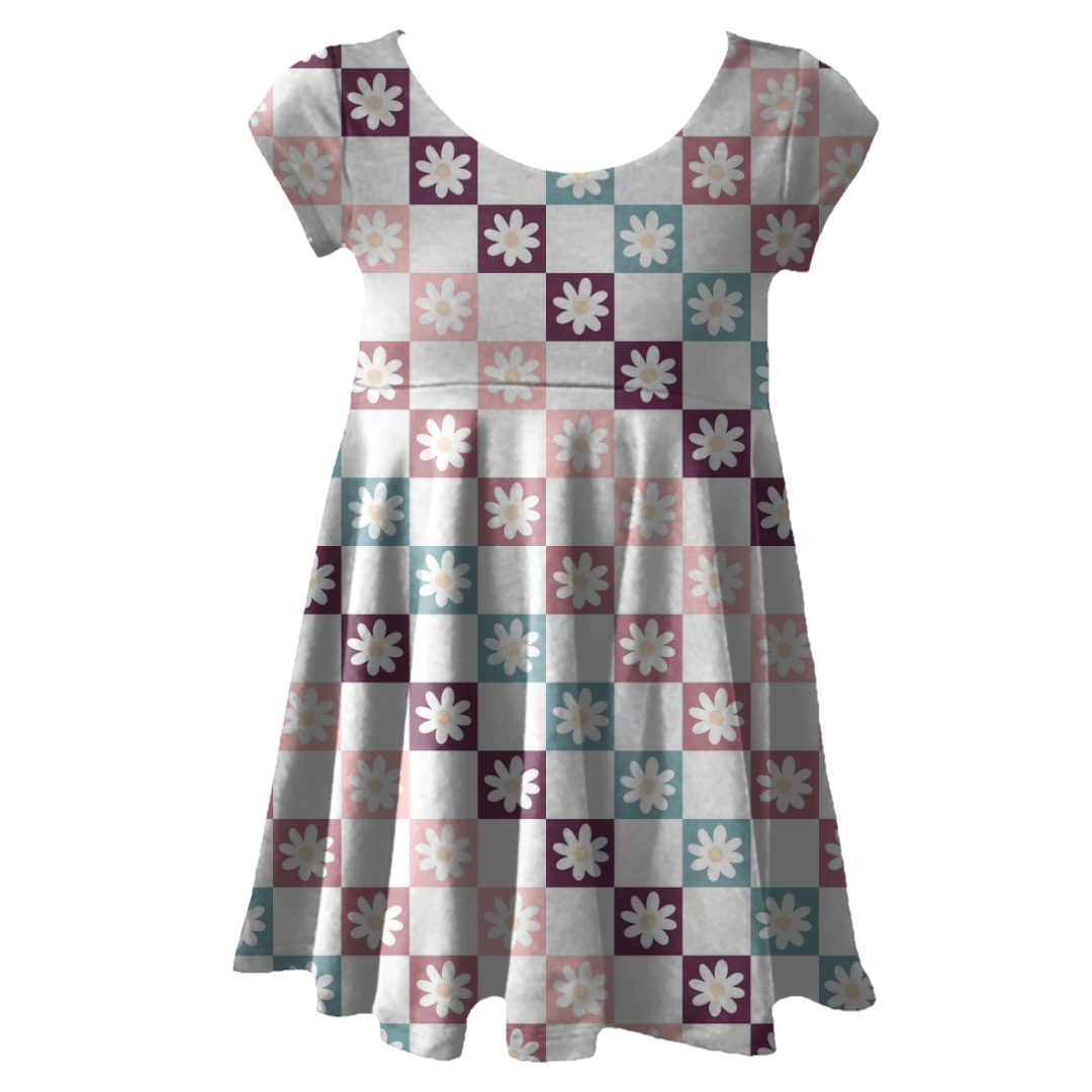 Checkered Peplum Dress